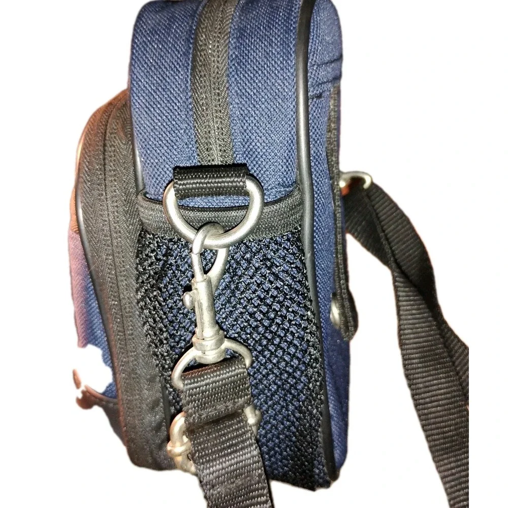 AMBICO Camera/Accessory‎ Bag Navy Blue Gray Black Strap & Belt Loop 5 Pocket Zip